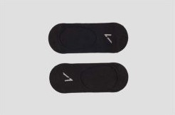 A top-down photo of black water-shoes from Alive